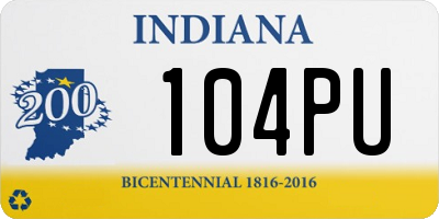 IN license plate 104PU