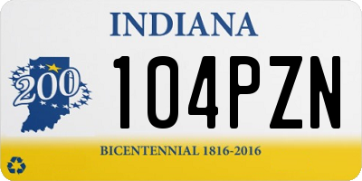 IN license plate 104PZN