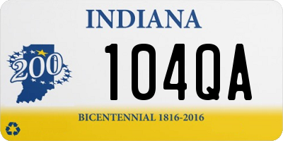 IN license plate 104QA