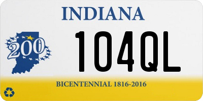 IN license plate 104QL
