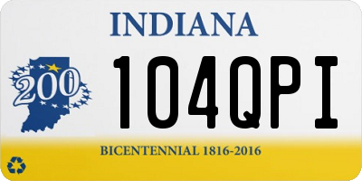 IN license plate 104QPI