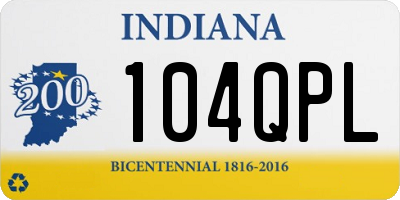 IN license plate 104QPL
