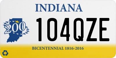 IN license plate 104QZE