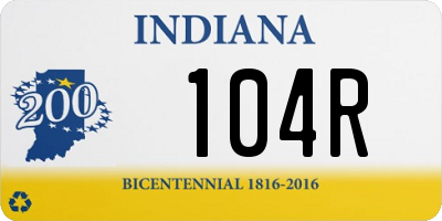 IN license plate 104R