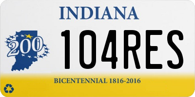 IN license plate 104RES