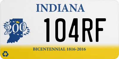 IN license plate 104RF