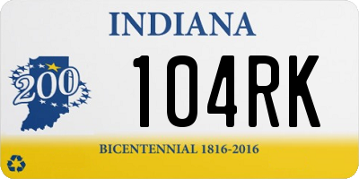 IN license plate 104RK