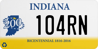IN license plate 104RN