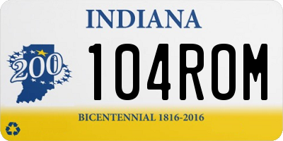 IN license plate 104ROM