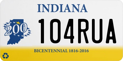 IN license plate 104RUA