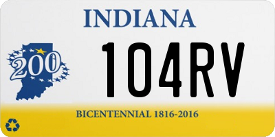 IN license plate 104RV