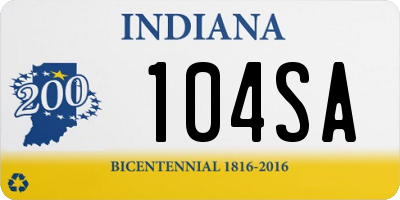 IN license plate 104SA