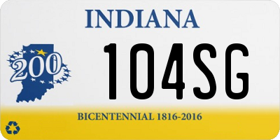 IN license plate 104SG