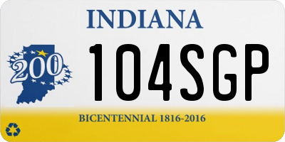 IN license plate 104SGP