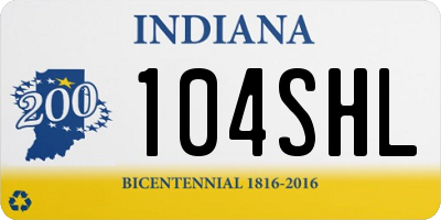 IN license plate 104SHL