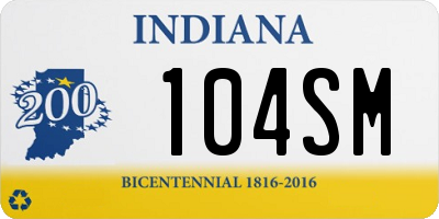 IN license plate 104SM