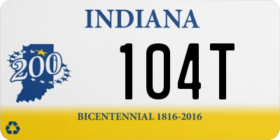 IN license plate 104T