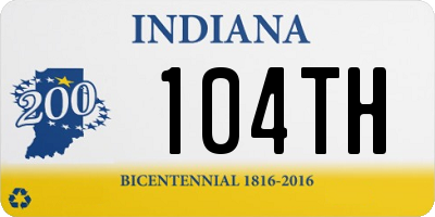 IN license plate 104TH