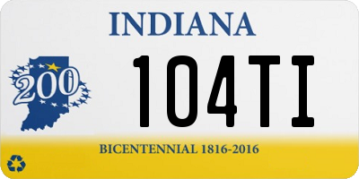 IN license plate 104TI