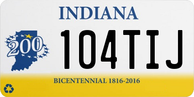 IN license plate 104TIJ