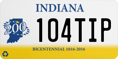 IN license plate 104TIP