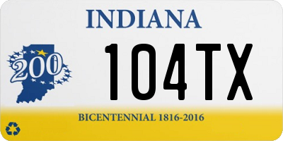 IN license plate 104TX