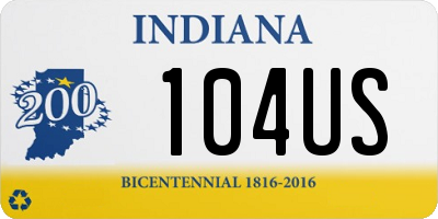 IN license plate 104US