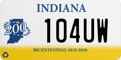 IN license plate 104UW