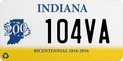 IN license plate 104VA