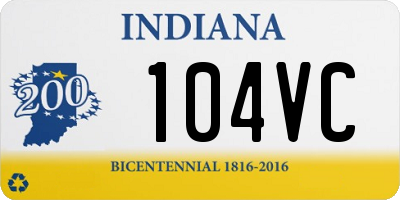 IN license plate 104VC