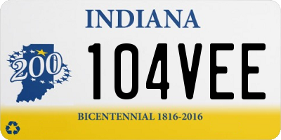 IN license plate 104VEE