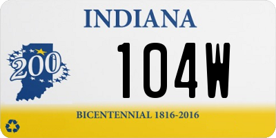 IN license plate 104W