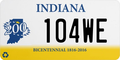IN license plate 104WE