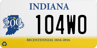 IN license plate 104WO