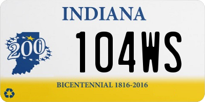 IN license plate 104WS