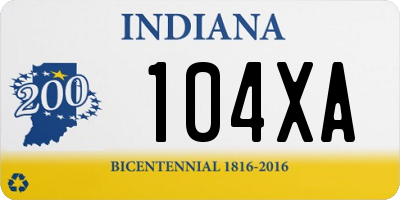 IN license plate 104XA
