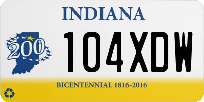 IN license plate 104XDW