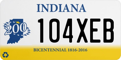 IN license plate 104XEB