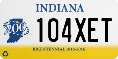 IN license plate 104XET