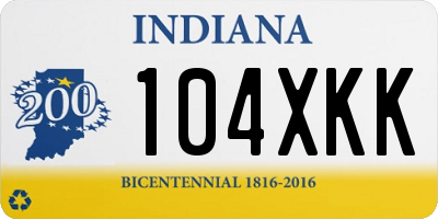 IN license plate 104XKK