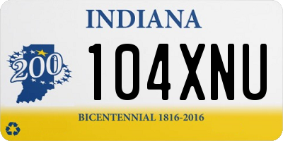 IN license plate 104XNU