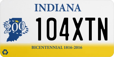 IN license plate 104XTN