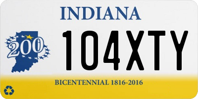 IN license plate 104XTY