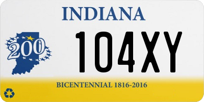 IN license plate 104XY
