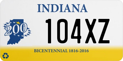 IN license plate 104XZ