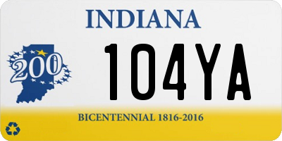 IN license plate 104YA