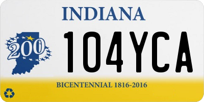 IN license plate 104YCA