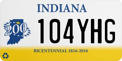 IN license plate 104YHG