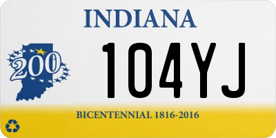 IN license plate 104YJ