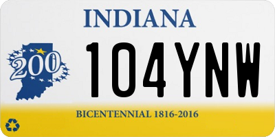 IN license plate 104YNW